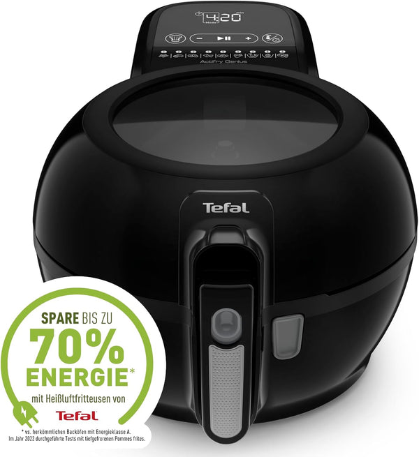 Tefal FZ7738 Actifry Genius+ Heißluftfritteuse | Airfryer Mit Rührarm, Kein Schütteln | 1500 W | 1,2 Kg Für 6 Personen | 9 Automatische Kochmenüs | ‎Energiesparend | Gesunde Friteuse Ohne Öl | Schwarz