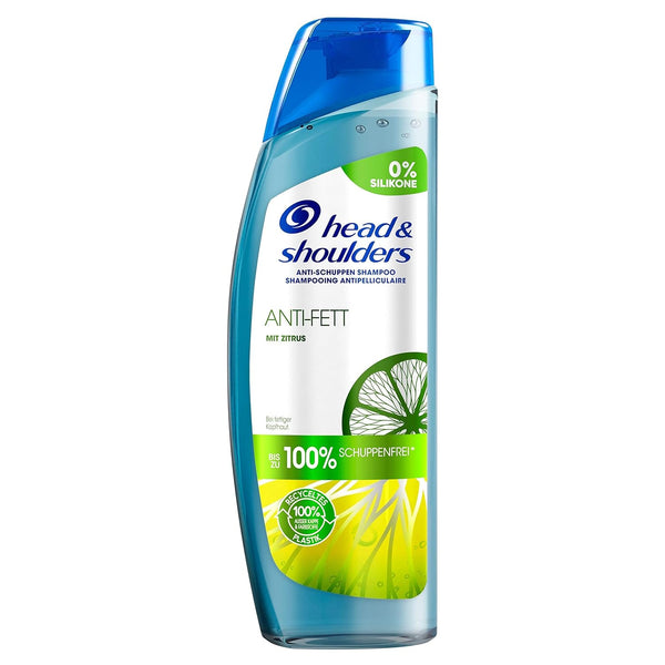 Head & Shoulders Anti-Schuppen Shampoo, Anti-Fett, Bis Zu 100% Schuppenfrei, Silikonfrei, Mit Zitrus, Haarpflege, Kopfhautpflege, Frischegefühl, 250Ml