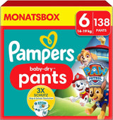 Pampers scutece Paw Patrol Pantaloni mărimea 5 (12-17Kg) Baby-Dry, Junior cu buzunar Stop and Protect, CUTIE LUNARĂ, 160 scutece Naty Shop