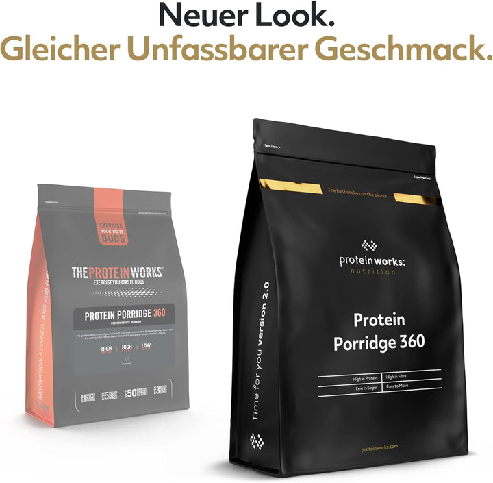 Protein Works - Protein Porridge 360 | Mit Zusätzlichen Vitaminen & Mineralien | Proteinreiches Frühstück | Kalorienarme Haferflocken | 6 Servings | Natürlich | 500G