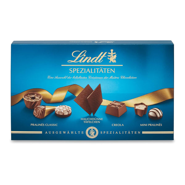 Lindt Schokolade Pralinen Spezialitäten | 125G | Pralinés-Schachtel Mit 15 Feinsten Pralinen | Kreationen in 12 Köstlichen Sorten Mit Und Ohne Alkohol | Pralinengeschenk | Schokoladengeschenk