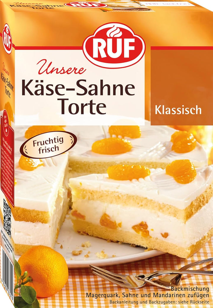 RUF Apfeltorte, Backmischung Für Eine Apfel-Torte Mit Sahne-Creme Und Zimt-Zucker, Apfel-Zimt-Torte, Vegan