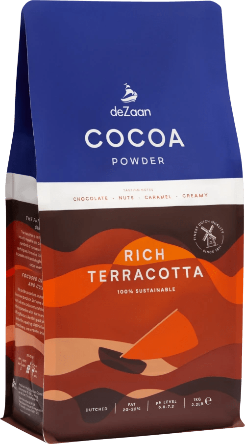 Cacao Pudra Rich Terracotta, grasa, cu 20 - 22% Unt de Cacao, 1Kg - deZaan - Nati Shop