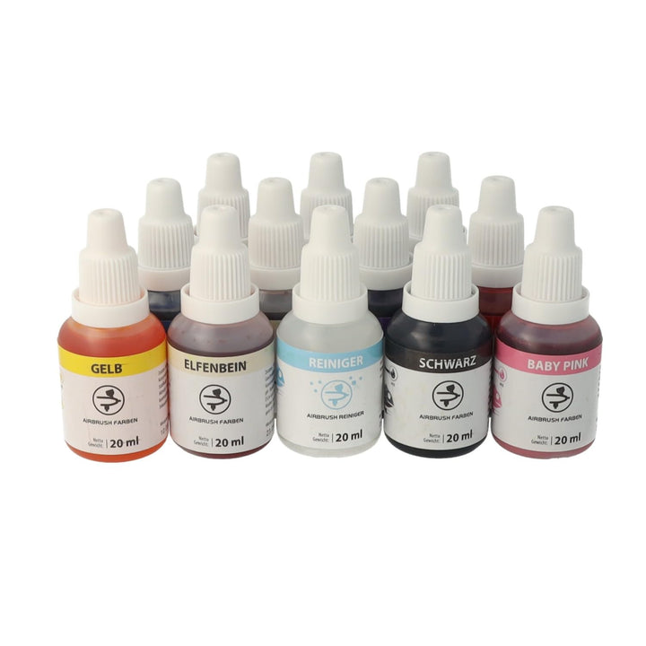 Bakeryteam Airbrush Lebensmittelfarben Set Mit Reiniger (12 X 20Ml)