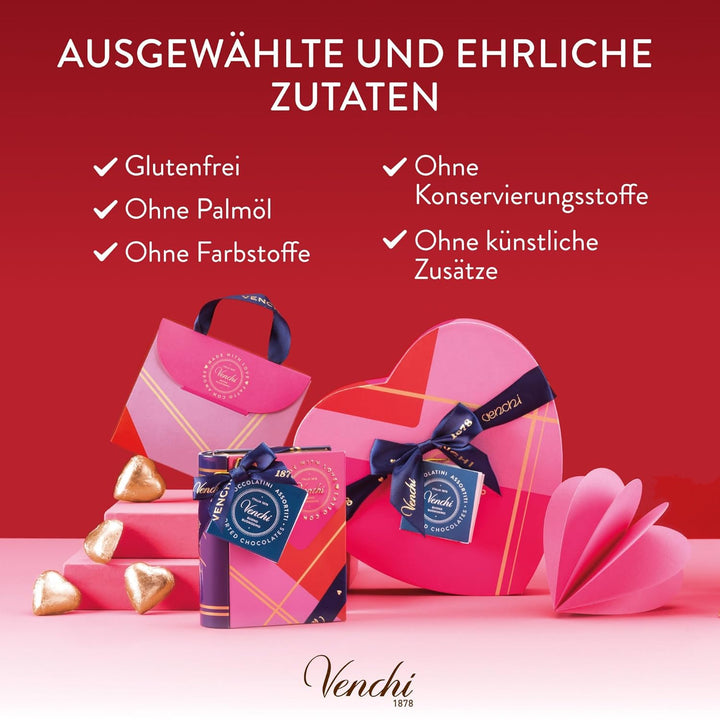 Venchi – Geschenkkoffer Mit 9 Pralinen Baciodidama Und Veganem Chocoviar Gianduia, Glutenfrei, Valentinstagskollektion, 158 G, Geschenkidee