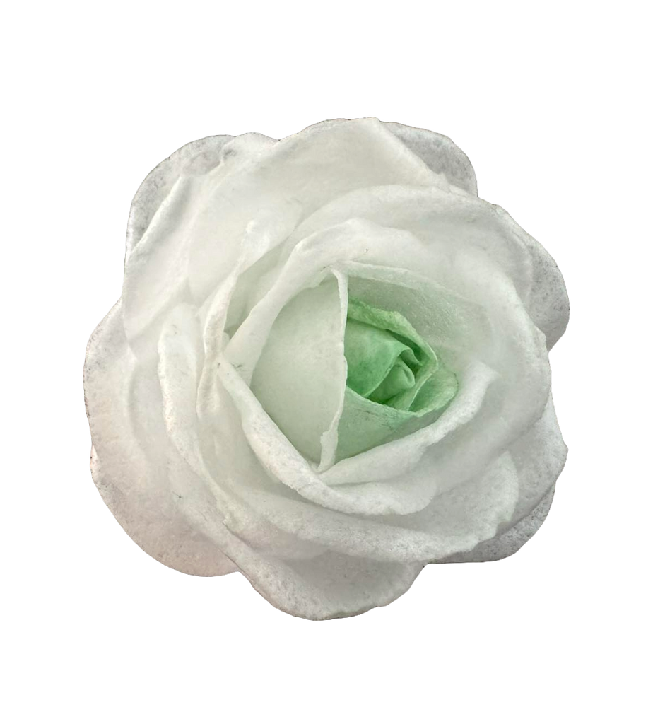 Decoratiune comestibila din vafa, Trandafir alb cu verde - Nati Shop 