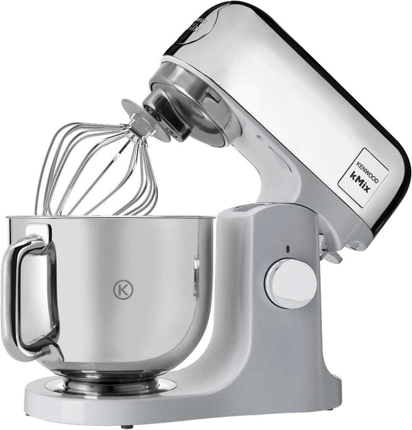 Kenwood Kmix Editions KMX760CH Küchenmaschine, 5 L Edelstahl Schüssel, Safe-Use-Sicherheitssystem, Metallgehäuse, 1000 Watt, Inkl. 3-Teiligem Patisserie-Set Und Spritzschutz, Chrom