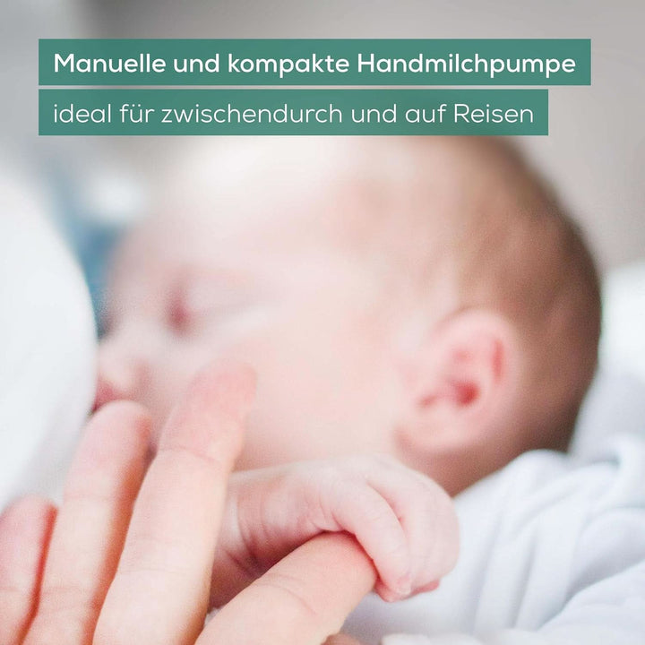 Beurer by 15 Manuelle Milchpumpe, Handmilchpumpe Für Unterwegs, Leicht Und Handlich, Einfaches Abpumpen Mit 2 Abpumpstufen, Inkl. Fläschchen Mit Anti-Kolik-System, Weiches Silikonkissen