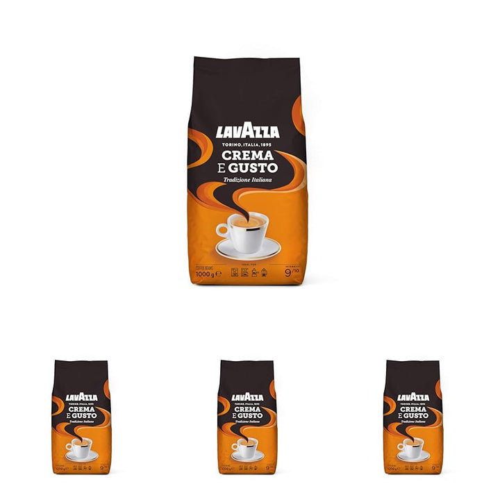 Lavazza, Crema E Aroma, Arabica Und Robusta Kaffeebohnen, Ideal Für Espressomaschinen, Mit Schokoladigen Aromen, Reicher Und Vollmundiger Geschmack, Intensität 8/10, Mittlere Röstung, 1 Kg Packung