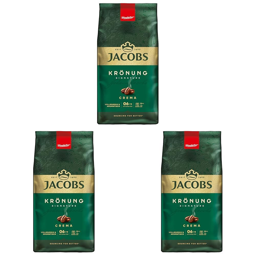 Jacobs Café Crema Gold Kaffeebohnen 1Kg – Vollmundig, Aromatisch, Fruchtige Note, Arabica & Robusta Bohnen, Intensität 5/10, Ideal Für Café Crema