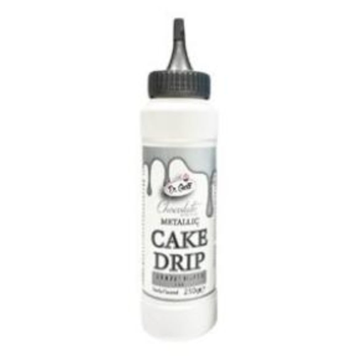 Cake drip, ciocolata temperata, argintiu metalic, dr gusto, 250 GR