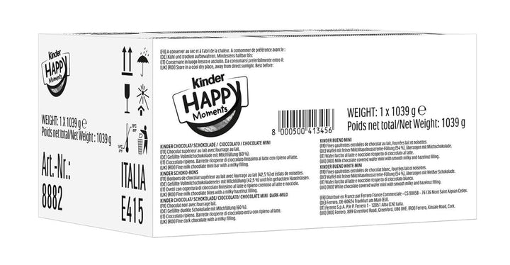 Kinder Happy Moments Mini Mix – Mischung Aus Spezialitäten Von Kinder – 5 Verschiedene Sorten – 1 X 1039 G Großpackung Schokolade