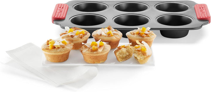 Lékué Muffin-Backform, Antihaftbeschichtet, Metall, 6 Mulden