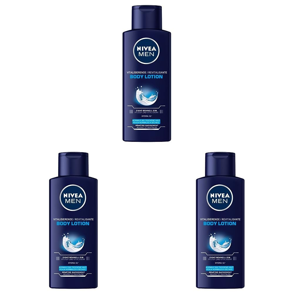 NIVEA MEN Vitalising Body Lotion, Loțiune de corp cu vitamina E pentru o piele intens hrănită, 250 ml