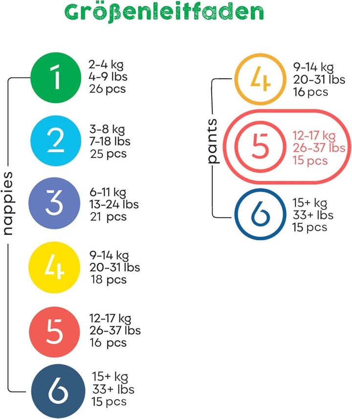 Bambiboo Hautfreundliche Einwegwindeln Mit Feinen Bambusfasern - Windelhosen Baby Windeln - Einwegwindelpants Wegwerfwindeln - Schutz Für Empfindliche Haut - Sehr Saugfähig - Größe 5 (Junior), 15 Stk