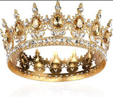Coronita Aurie Din Metal Cu Pietre - Decoratiune Festiva Pentru Torturi Si Prajituri La Nunti Botezuri Si Aniversari