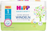 Hipp Babysanft scutece Newborn 1 Carry, pachet de 3 (3 x 24 bucăți) Naty Shop Nou-născut 1 (72 bucăți)