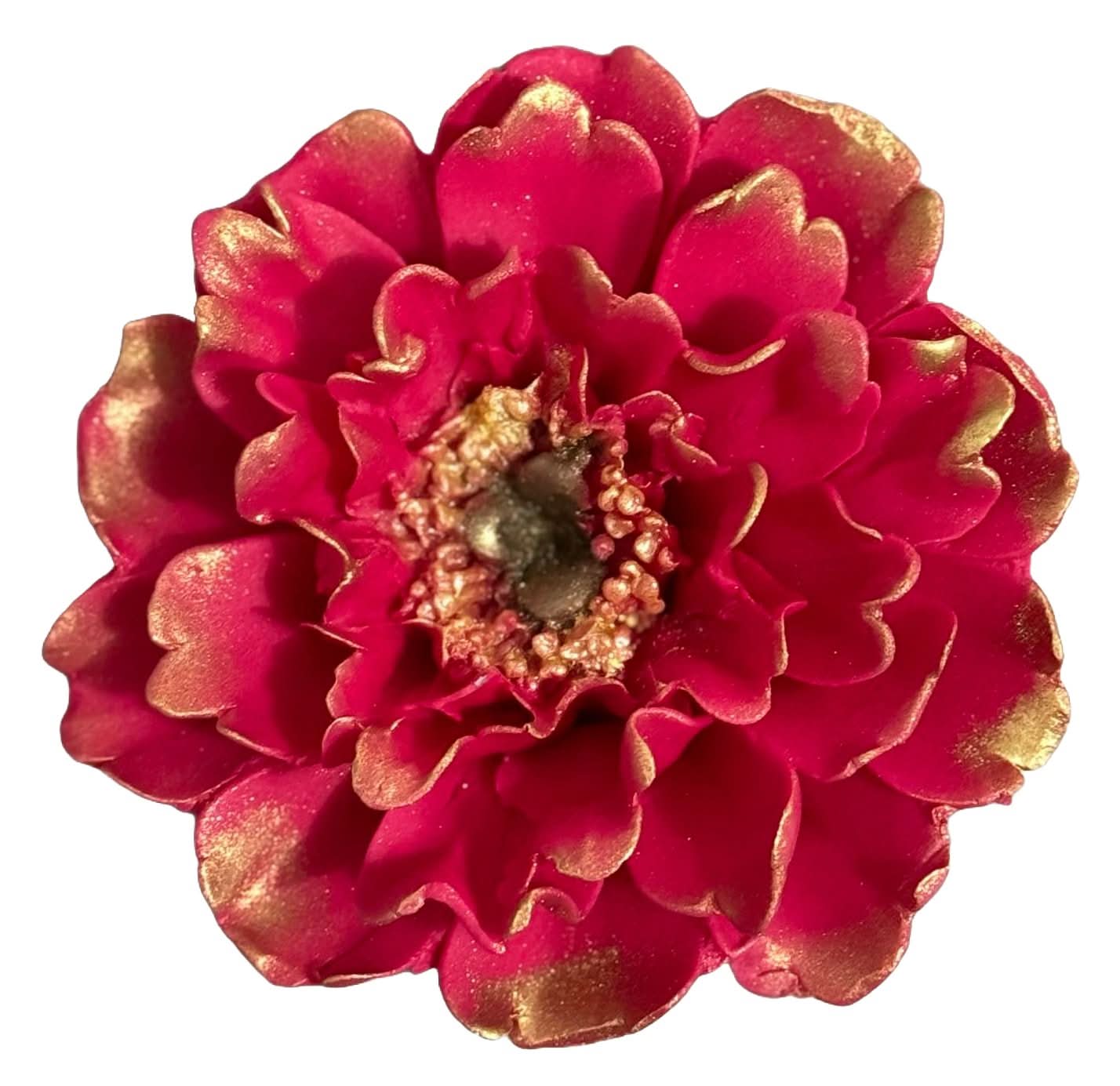 Decoratiune comestibila din zahar, Bujor fucsia Decoratiuni din Pasta de Zahar Nati Shop