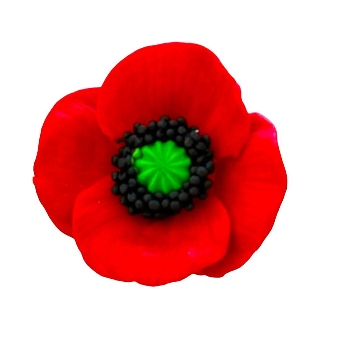 Decoratiune comestibila din zahar, Floare de mac Decoratiuni din Pasta de Zahar Nati Shop