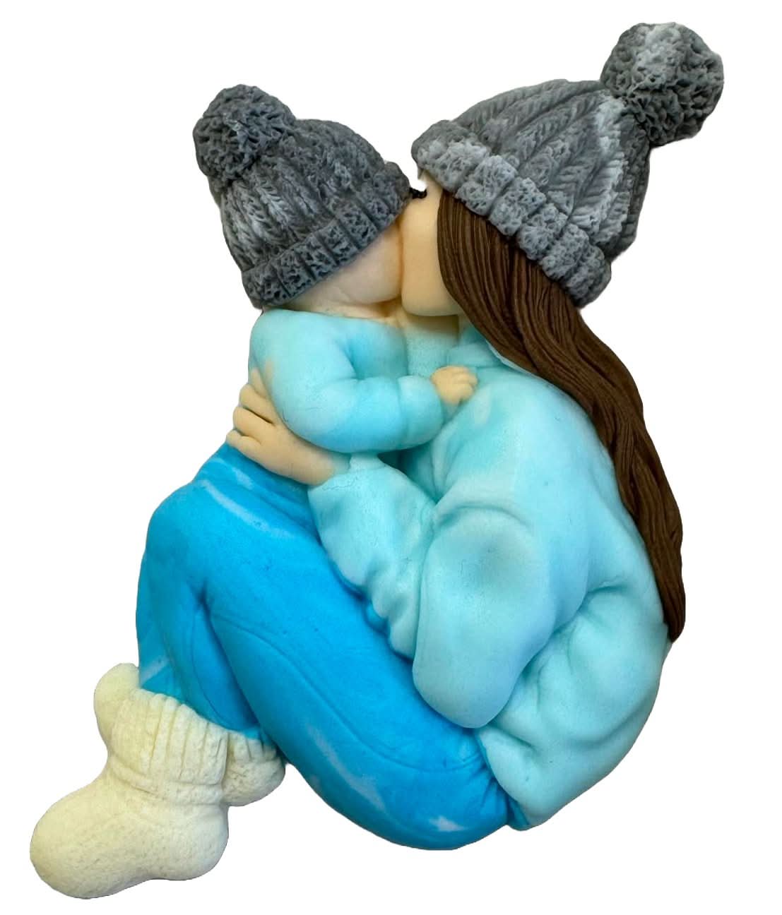 Decoratiune comestibila din zahar, Mama si fiul Decoratiuni din Pasta de Zahar Nati Shop