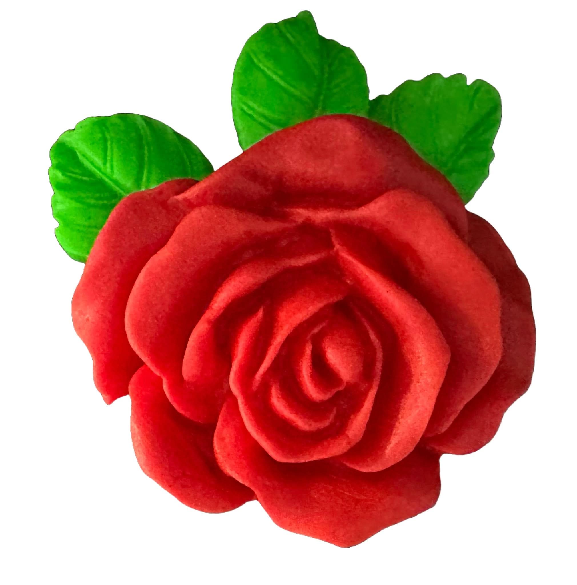 Decoratiune comestibila din zahar, Trandafir rosu Decoratiuni din Pasta de Zahar Nati Shop