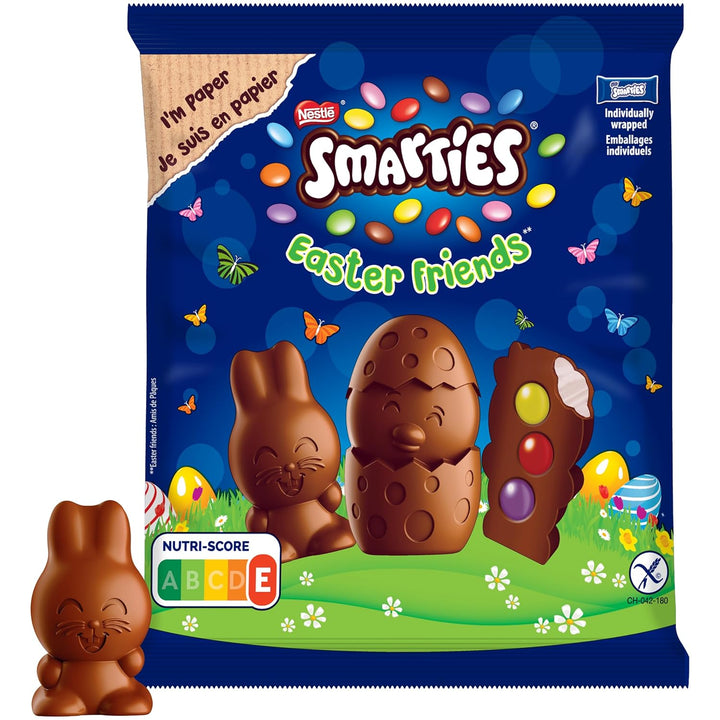 NESTLÉ SMARTIES Easter Friends, Osterliche Figuren Aus Zartschmelzender Milchschokolade Mit Cremiger Füllung Und Bunten SMARTIES Mini Schokolinsen, 1Er Pack (1 X 65G)