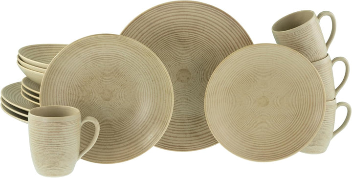 Creatable, 23718, Serie Catania Eukalyptus, 12-Teiliges Geschirrset Für 4 Personen, Teller Set Aus Steinzeug, Spülmaschinen- Und Mikrowellengeeignet, Made in Portugal