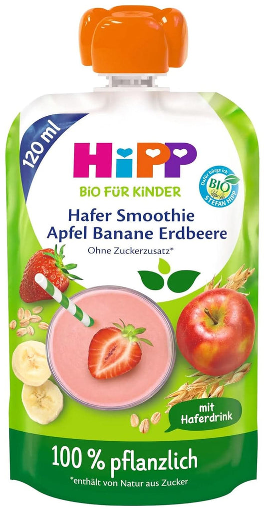 Hipp Bio Für Kinder Smoothie Apfel Pfirsich Banane Mit Haferdrink, 120Ml, 6Er Pack (6X120Ml)