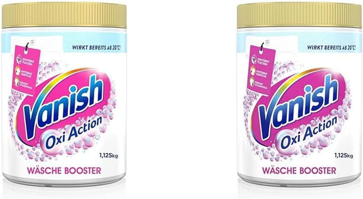 Vanish Oxi Action Powerwhite Powder - 1 X 1,125 Kg - pudră de îndepărtare a petelor și de îmbunătățire a rufelor fără clor - pentru rufe albe