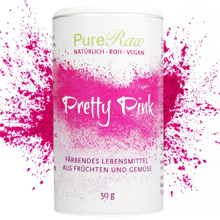 Pretty Pink Natürliche Lebensmittelfarbe Pulver Rosa (Roh Vegan) Pastell Rose Bis Intensiv Rosa-Rot - Essbare Farbe Für Lebensmittel Aus Früchten Und Gemüse - Natural Food Coloring | Pureraw 5G