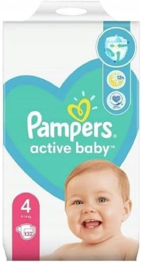 Scutece Pampers mărimea 4 (9-14 kg), scutece Active Baby, 132 bucăți