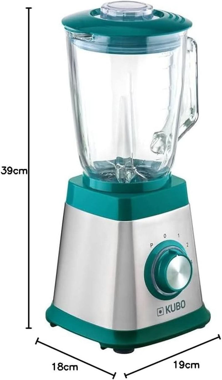 Mixer Aus Glas, 1000 W, 4 Geschwindigkeiten, 1,5 L, 6 Klingen Aus Edelstahl, Eiswürfelfunktion