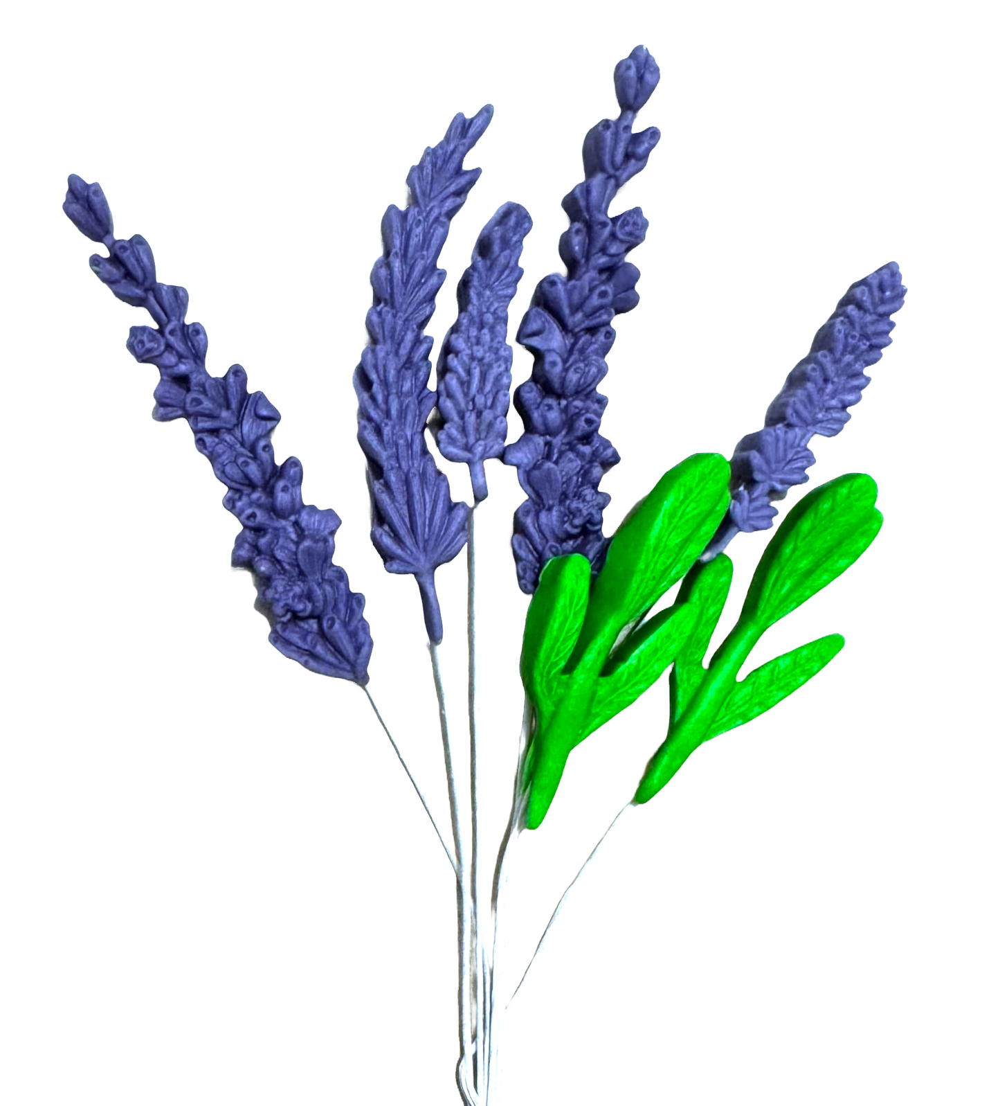 Set 7 decoratiuni comestibile din pasta de zahar, Lavanda Decoratiuni din Pasta de Zahar Nati Shop