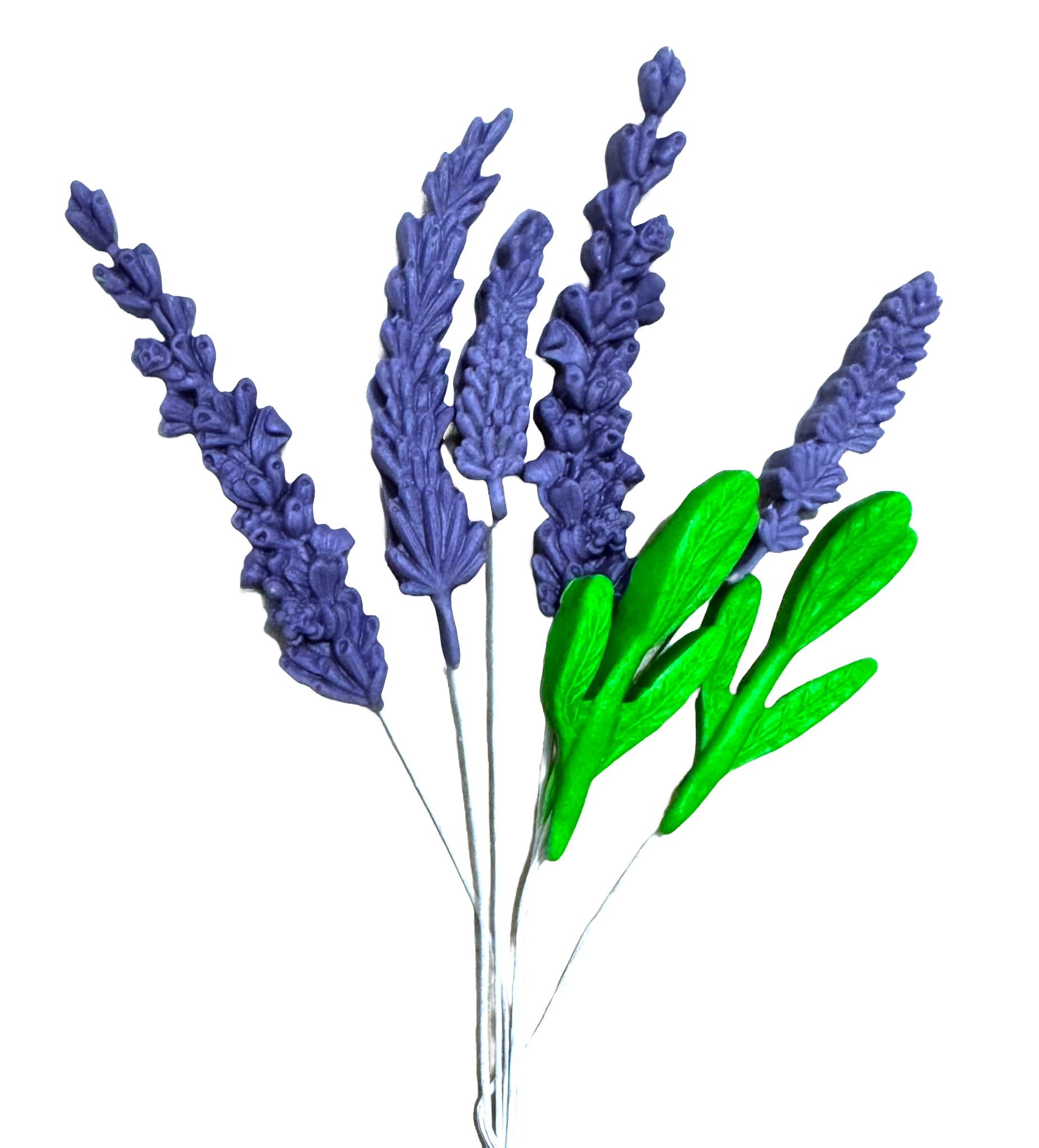 Set 7 decoratiuni comestibile din pasta de zahar, Lavanda Decoratiuni din Pasta de Zahar Nati Shop