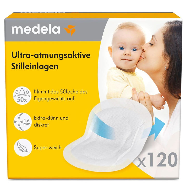 Medela Ultra-Atmungsaktive Stilleinlage | Hochgradig Saugfähig, Atmungsaktiv Und Diskret Für Angenehmen Komfort | 120 Stück