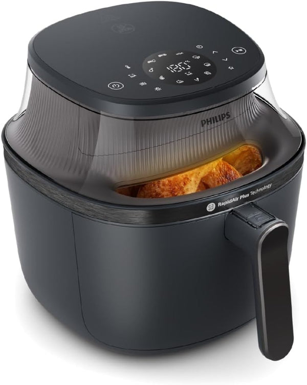 Philips Airfryer 3000 Series 6.2L, Kochfenster, 16-In-1 Kochfunktionen, Rapidair plus Technologie, Fat Removal, Homeid Rezepte-App, Mühelose Reinigung (NA330/00)