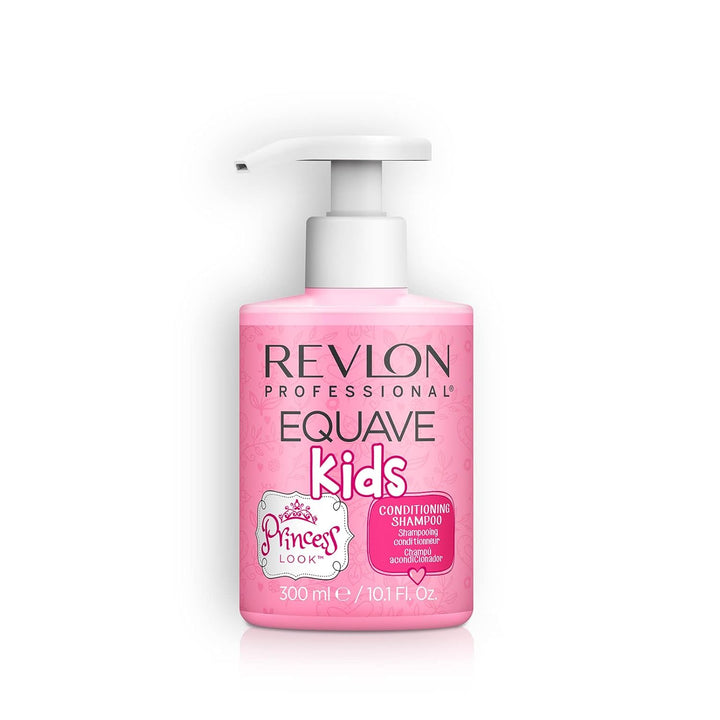 REVLON PROFESSIONAL EQUAVE Kids Princess Shampoo, 300 Ml, Sanftes Kindershampoo Mit Feuchtigkeitsspendender Gel-Formel, Angereichert Mit Vitamin B, Haarshampoo Speziell Für Die Haare Von Kindern