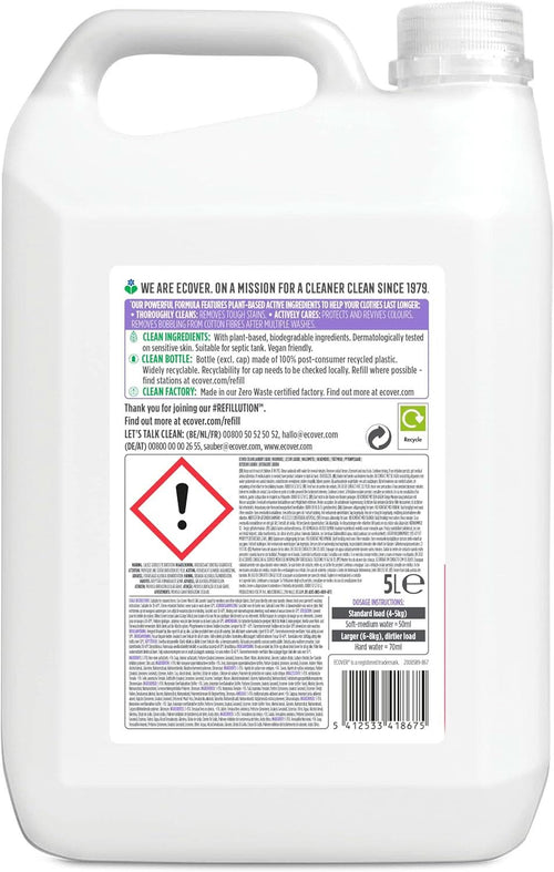 Detergent de rufe Ecover Color Apple Blossom & Freesia, Detergent lichid cu ingrediente pe bază de plante pentru păstrarea și protejarea hainelor Naty Shop