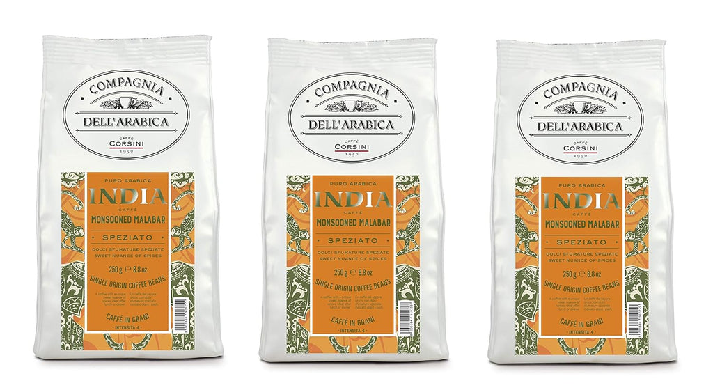 Caffè Corsini - Kaffeebohnen 3X250G Compagnia Dell'Arabica Set Guatemala / Äthiopien / El Salvador, Einzelner Ursprung, Insgesamt 750G