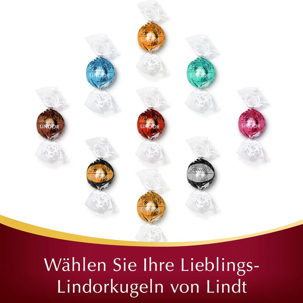 Lindt Schokolade LINDOR Kugeln Double Chocolate, Promotion | 137 G Beutel | Circa 10 Kugeln Vollmilchschokolade Mit Zartschmelzender Füllung | Pralinen-Geschenk | Schokoladen-Geschenk