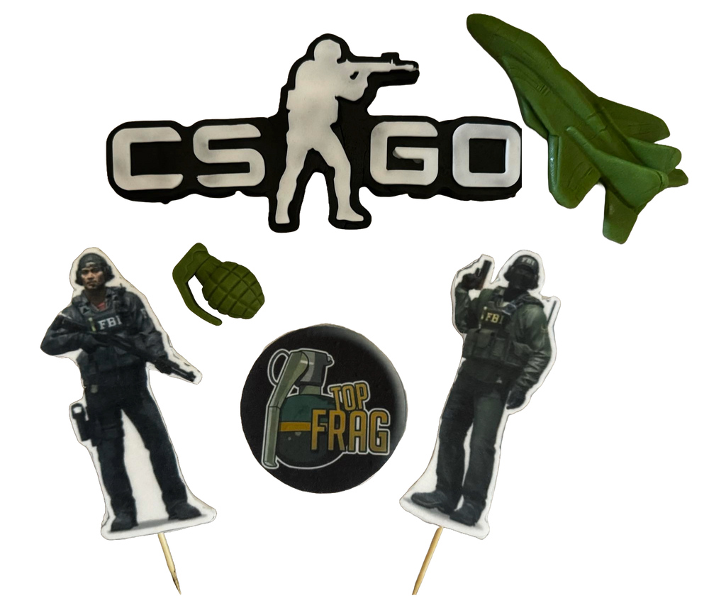 Set 6 decoratiuni comestibile din zahar,  Counter-Strike: Global Offensive (CS:GO)