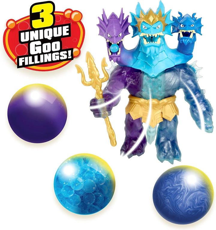 Heroes of Goo Jit Zu Deep GOO Sea King Hydra figurină cu putere de slime 3 în 1, 3 capete și efecte luminoase și sonore Action figures Naty Shop