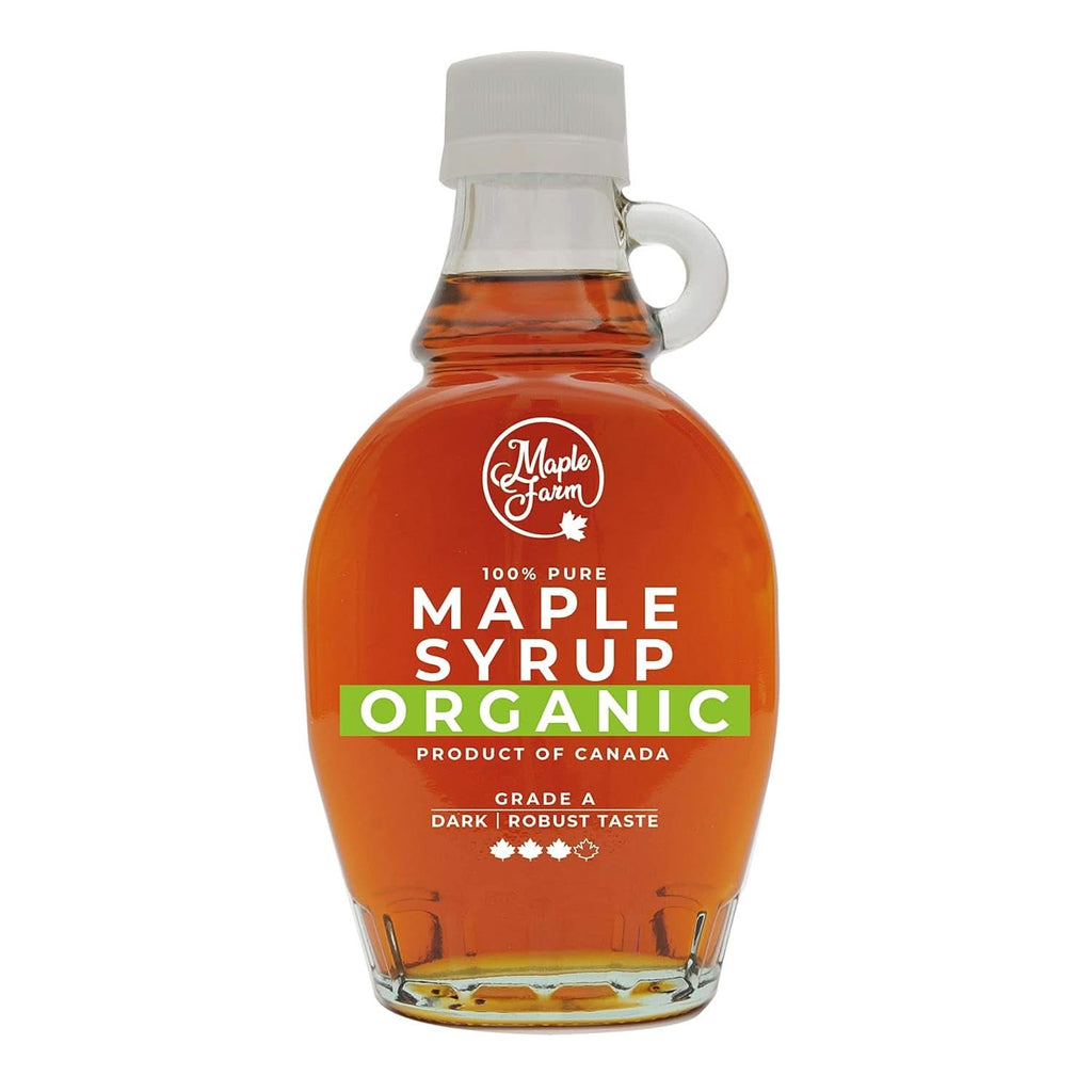 Maplefarm - Sirop de arțar organic pur canadian închis, grad A, închis, aromă puternică - 250 ml