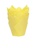 Forme de copt galbene pentru brioșe sub formă de lalea 20 buc Nati Shop
