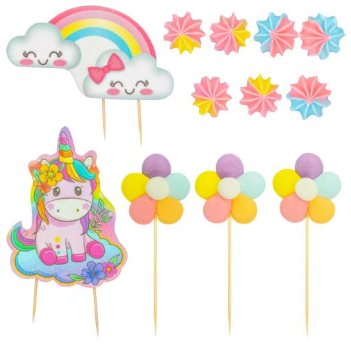 Decoratiune Comestibila Din Zahar Unicorn - Element Decorativ Dulce Pentru Prăjituri Și Deserturi Festive