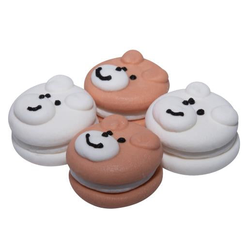 Set 4 Decorațiuni Din Pastă De Zahăr Macarons - Ornamente Dulci Delicate Pentru Torturi, Prăjituri Și Deserturi