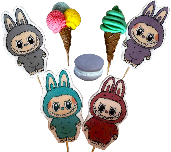 Set decoratiuni comestibile, Labubu Decoratiuni din Pasta de Zahar Nati Shop