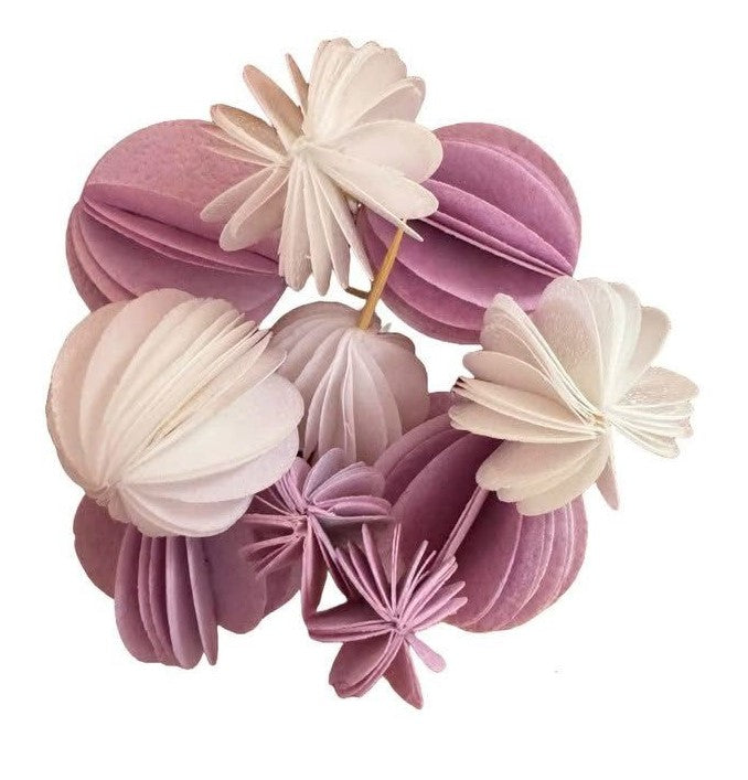 Set of 10 wafer spheres, white and purple