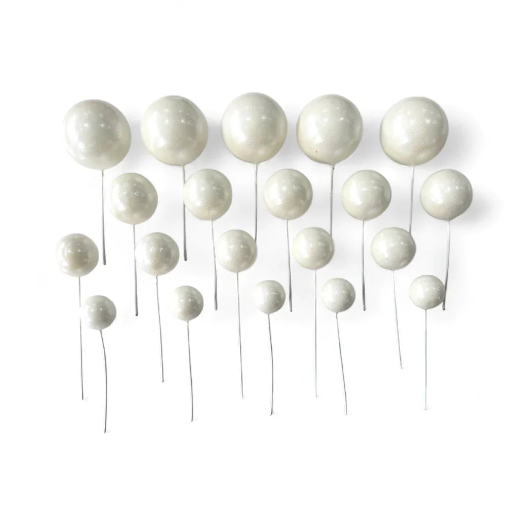 Set 20 Sfere Non Alimentare Alb Sidef - Dimensiuni 2, 2.5, 3 și 4 Cm Pentru Decor Festiv Elegant