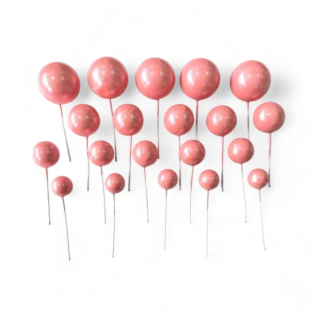 Set 20 Sfere Necomestibile Roz Sidef - Dimensiuni Diverse 2 cm, 2,5 cm, 3 cm și 4 cm pentru Decor Masa Festiva